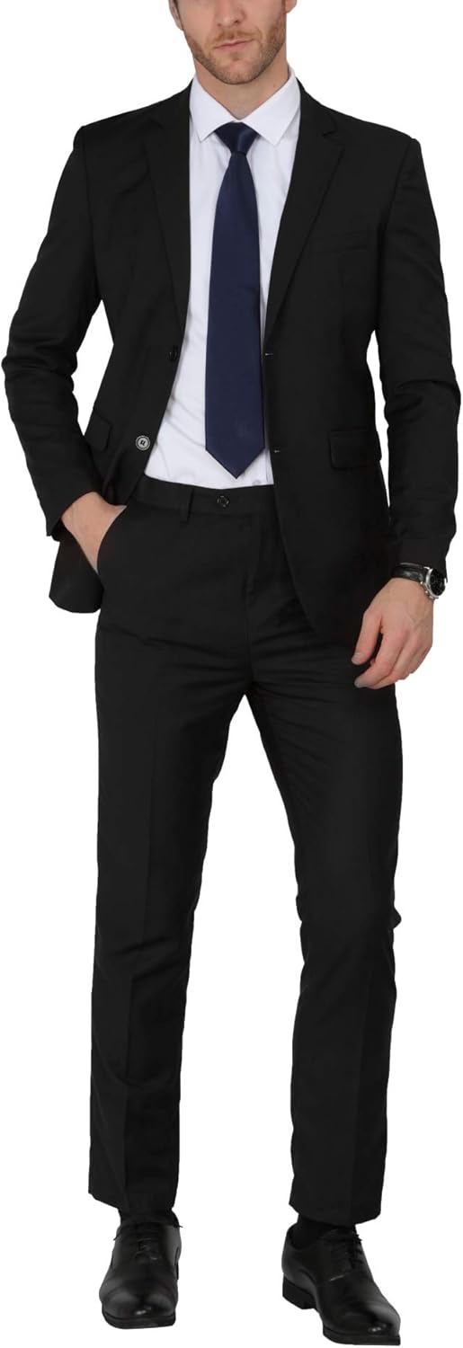 WEEN CHARM Men's Slim Fit 2-Piece Suit One Button Blazer Wedding Tuxedo Single Breasted Jacket Pants Set at  Men’s Clothing store