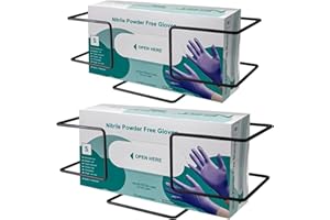 succulentlovers 2 PCS Glove Box Holder - Metal Glove Holder for Wall Mount, Black Gloves Holder on Wall Disposable Glove Holder Wall Mount Glove Dispenser Wall Mount for Kitchen, Hospital, Lab