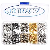 RUBYCA 12MM 100 Sets Metal Tree Spikes and Studs Metallic Screw-Back DIY Kit Leathercraft Mix Colors