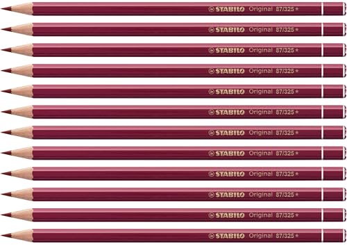 Premium Colouring Pencil - STABILO Original - Pack of 12 - crimson red deep