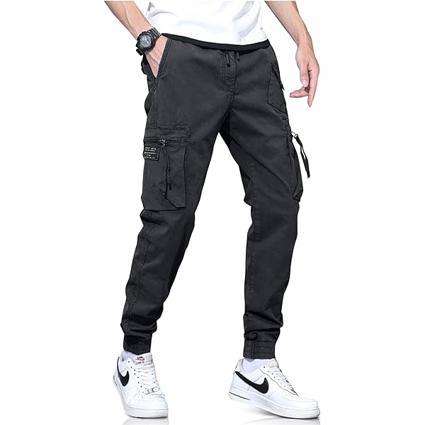 Amazon.com: Mens Skinny Tapered Cargo Pants Slim Fit Casual