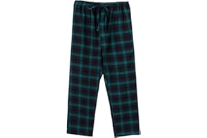 MILEYMARLA Boy's 100% Cotton Flannel Pajama Lounge Sleep Pants Plaid PJ Bottoms Pockets