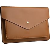 Benfan Leather Laptop Sleeve 13 Inch Compatible for 2024 13inch MacBook Air A3113 M3,13 MacBook Pro M2, Surface Pro 3 4 5 6 7, Dell XPS 13 Color Color Brown