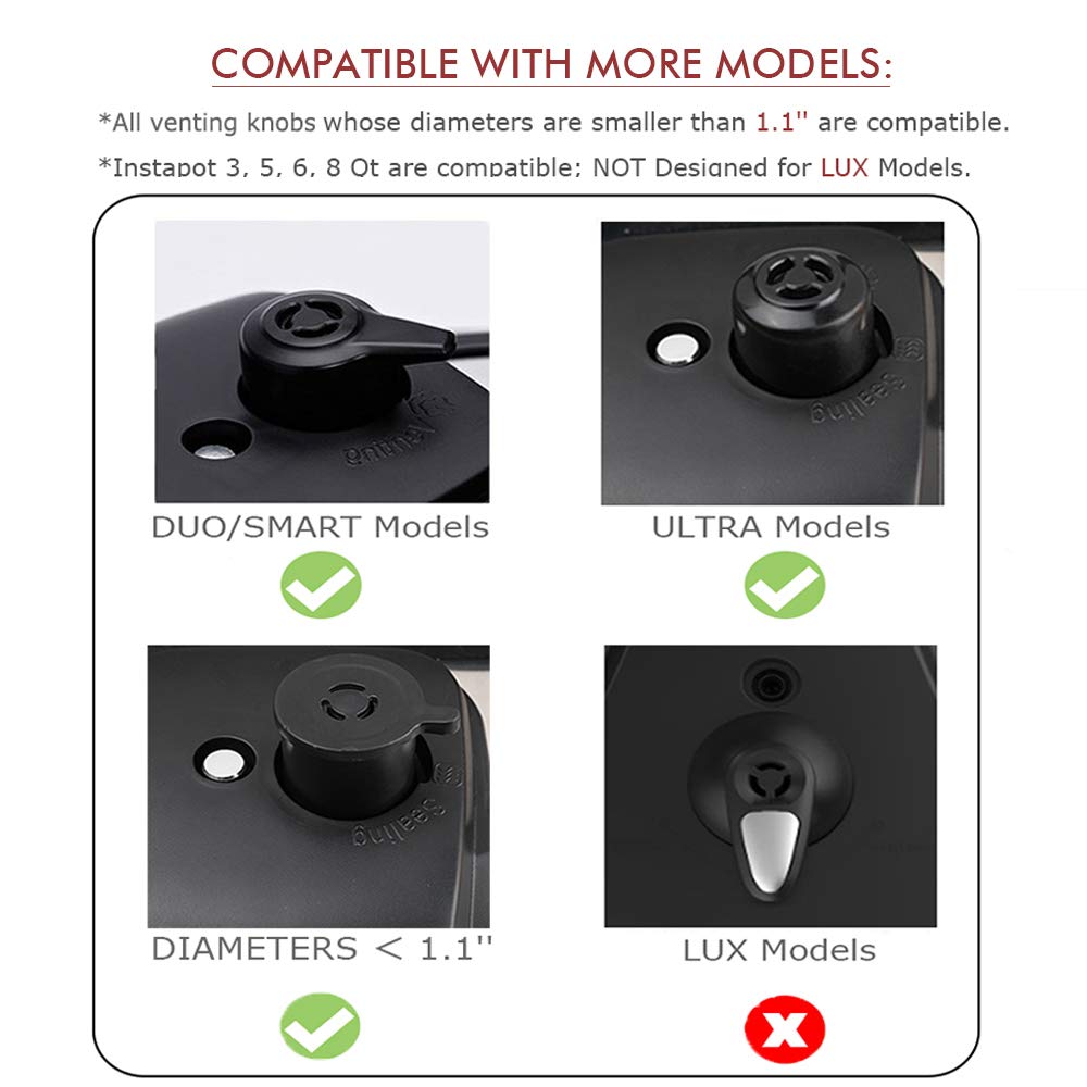 Cupboards/Cabinets Savior, Original Steam Release Accessory for Instant Pot or Pressure Cooker - 360° Rotating Design to Adjust Direction Freely, Red