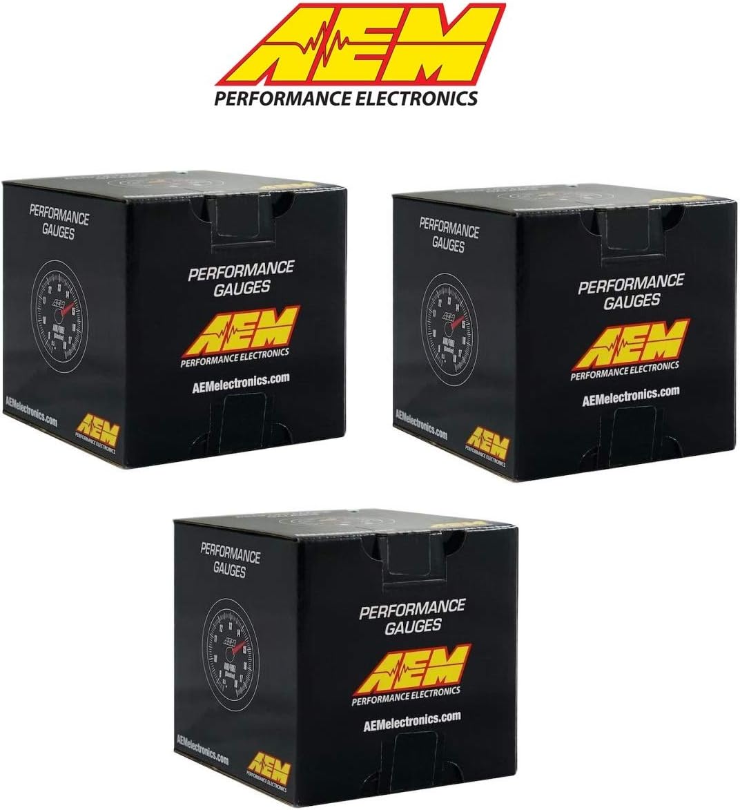 AEMElectronics 3 Gauges Combo Set - UEGO WideBand A/F Ratio + Transmission/Oil/Water Temp