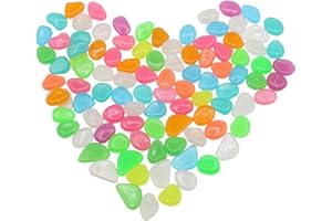 100pcs Solar Glow Rocks Outdoor Decor Glowing Cobblestones Glow in The Dark Glowing Pebbles Solar Powered Glowing Stones for 