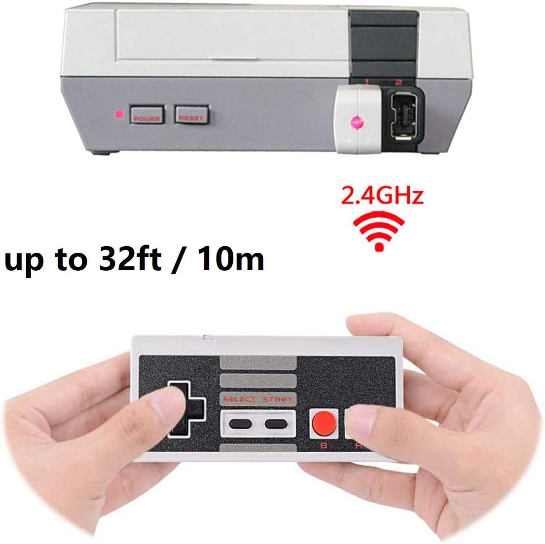 2-Pack NES Controller Wireless.Wireless Game Controller for NES Classic Edition.No-Wired Gamepad Joypad with Receiver Adapter for NES Classic Gaming System Console: Computers & Accessories