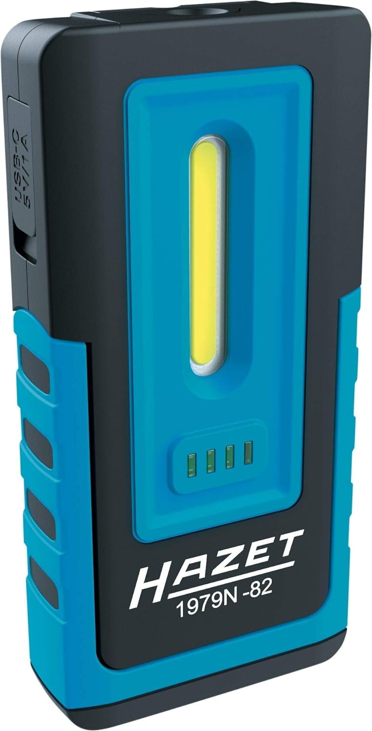 Hazet LED Pocket-Light 1979N-82 I 180 Degree Adjustable Compact Workshop Lamp with High Light Output Continuously Dimmable Integrated Holding Magnets for Mounting