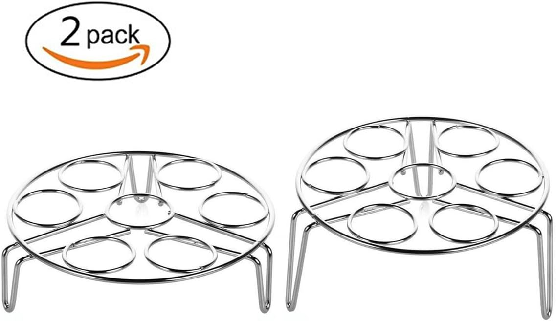 Steaming Rack,Egg Steamer Rack for Pressure Cooker Kitchen Cooking Cookware ,Egg Cooker Eggassist,Vegetable Cooker Steam Rack Stand Basket Set (2 pack) by Blessed Family