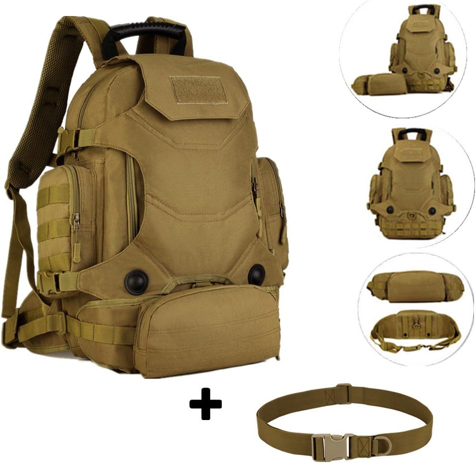 40L Multifunctional 3 Ways Use tactical Backpack with combination/Molle backpack/tactical rucksack/Army fans camouflage mountaineering bags/Waist Bag