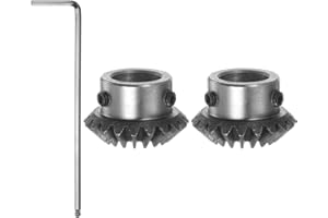 HARFINGTON 2pcs Bevel Gear 1.5M 20 Teeth 15mm Shaft Hole 1:1 Tapered Bevel Pinion Gear 45# Steel 1.5 Module 90 Degree Steerin