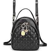 Mini Backpack Purse,VONXURY Fashion Small Leather Quilt Backpack Convertible Casual Travel Daypack for Women Ladies