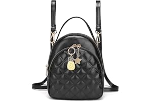 Mini Backpack Purse,VONXURY Fashion Quilt PU Leather Small Convertible Backpack for Women and Girls