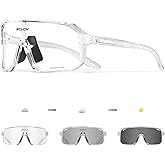 SCVCN Photochromic Cycling Glasses Sport Sunglasses Clear MTB BMX Men Women Running Driving S62