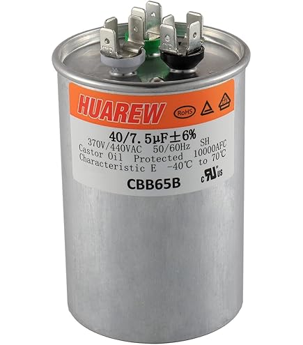 BOJACK 40+7.5 uF 40/7.5 MFD ±6% 370V/440V CBB65 Dual Run