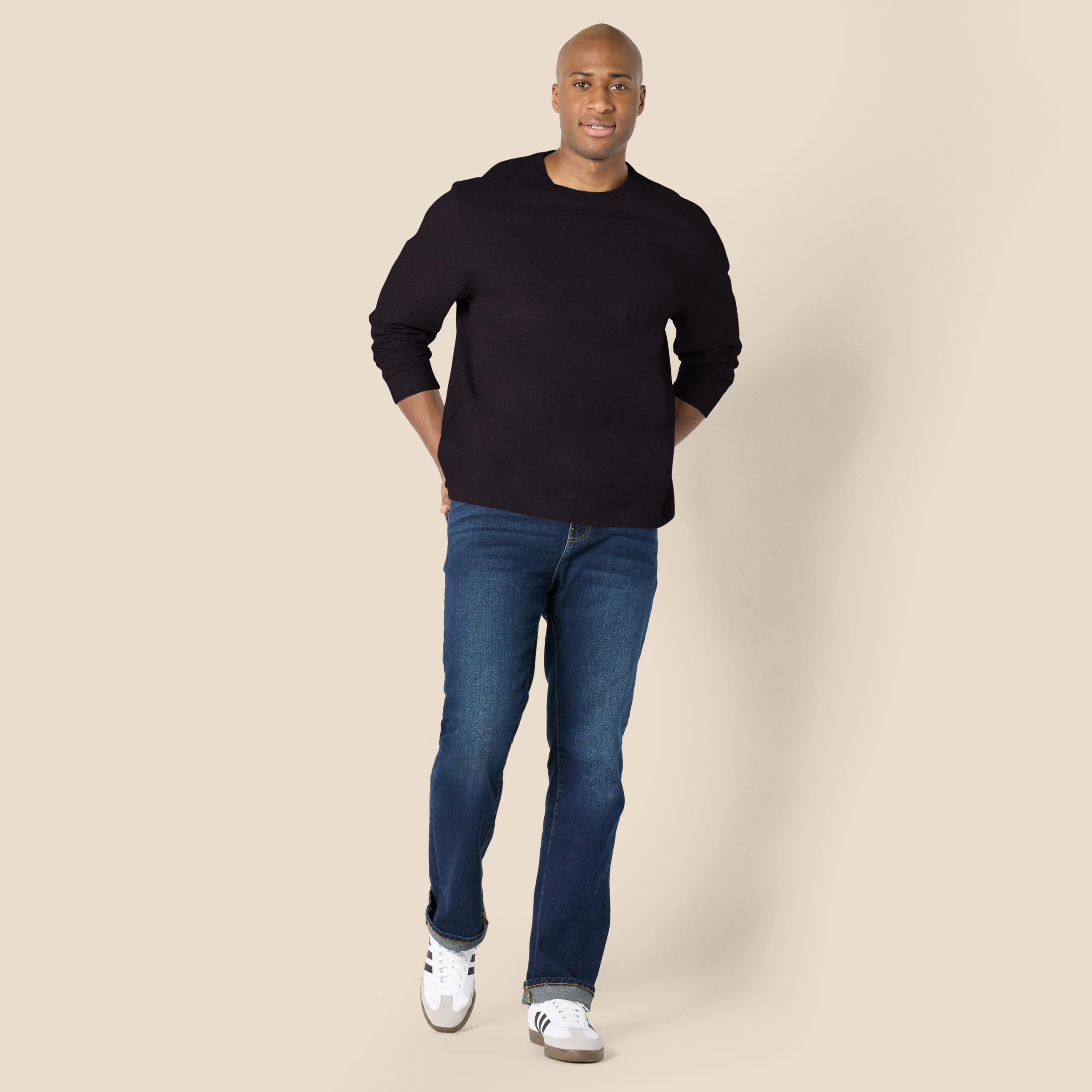 Amazon Essentials Men's Regular-Fit Crewneck T-Shirts, Long-Sleeve