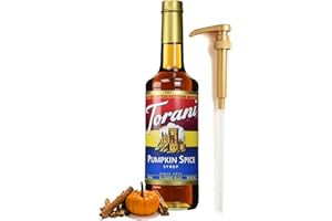 Pumpkin Spice Syrup for Coffee 25.4 Ounces with Fresh Finest Syrup Pump Dispenser
