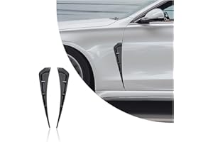 POVTII 2PCS Car Fender Side Vents, Carbon Fiber Spoiler Body Decoration, Auto Exterior Accessories Air Inlet Grille Trim Cover, Black Carbon Fiber