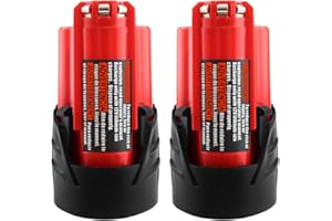 KINGTIANLE 3.0Ah M12 Battery Compatible Milwaukee 12V Battery, Lithium ion Replacement Battery for Milwaukee Cordless Power Tools 48-11-2401 48-11-2420 48-11-2425 (2 Pack)