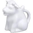 HIC Kitchen Mini Cow Creamer with Handle, Fine White Porcelain, 2-Ounce