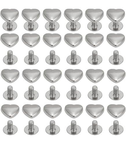 CRAFTMEMORE Heart Rivet Studs - 12mm Metal Decorative Rivets For Leather, Bags, Jeans | Pack Of 10 5 thumbnail image