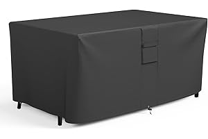SHINESTAR Fire Pit Cover Rectangular, Fits for 40-44 Inch Fire Pit Table, 600D Heavy Duty Fabric, Waterproof and Windproof, 4