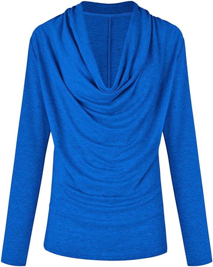 NPRADLA Womens 2020 Autumn Winter Long Sleeve Cowl Neck T Shirts Tops
