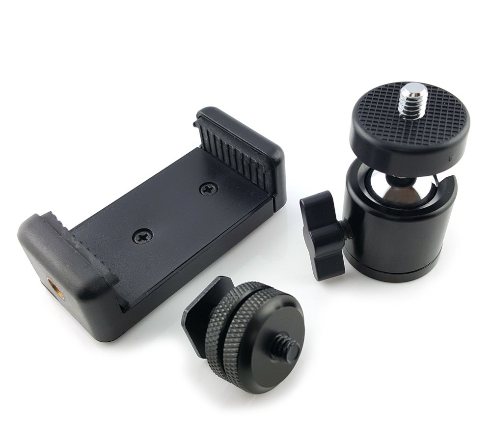 Smartphone Tripod Adapter with Mini Ball Head and Hotshoe Hot Shoe Adapter Complete Set with 1/4 Inch Metal High Quality โ Mind Care Essentials (v2)
