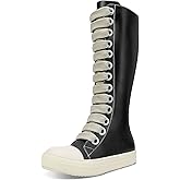 IMPREMEY Womens Knee-High School Bicycling Boots Thick Laces Comfort Platform Walking Boots with Zipper Campus Campaigns Boots