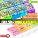 Large Pill Box Organizer Holder - Detachable AM PM Daily Medication Organizer - Weekly Medicine Organizer 2 Times a Day - Vitamin Case Twice a Day
