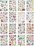 Temporary Tattoos for Kids, 200 Designs, 16 Sheets, 5x3 inches (Girl)