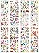 Temporary Tattoos for Kids, 200 Designs, 16 Sheets, 5x3 inches (Girl)