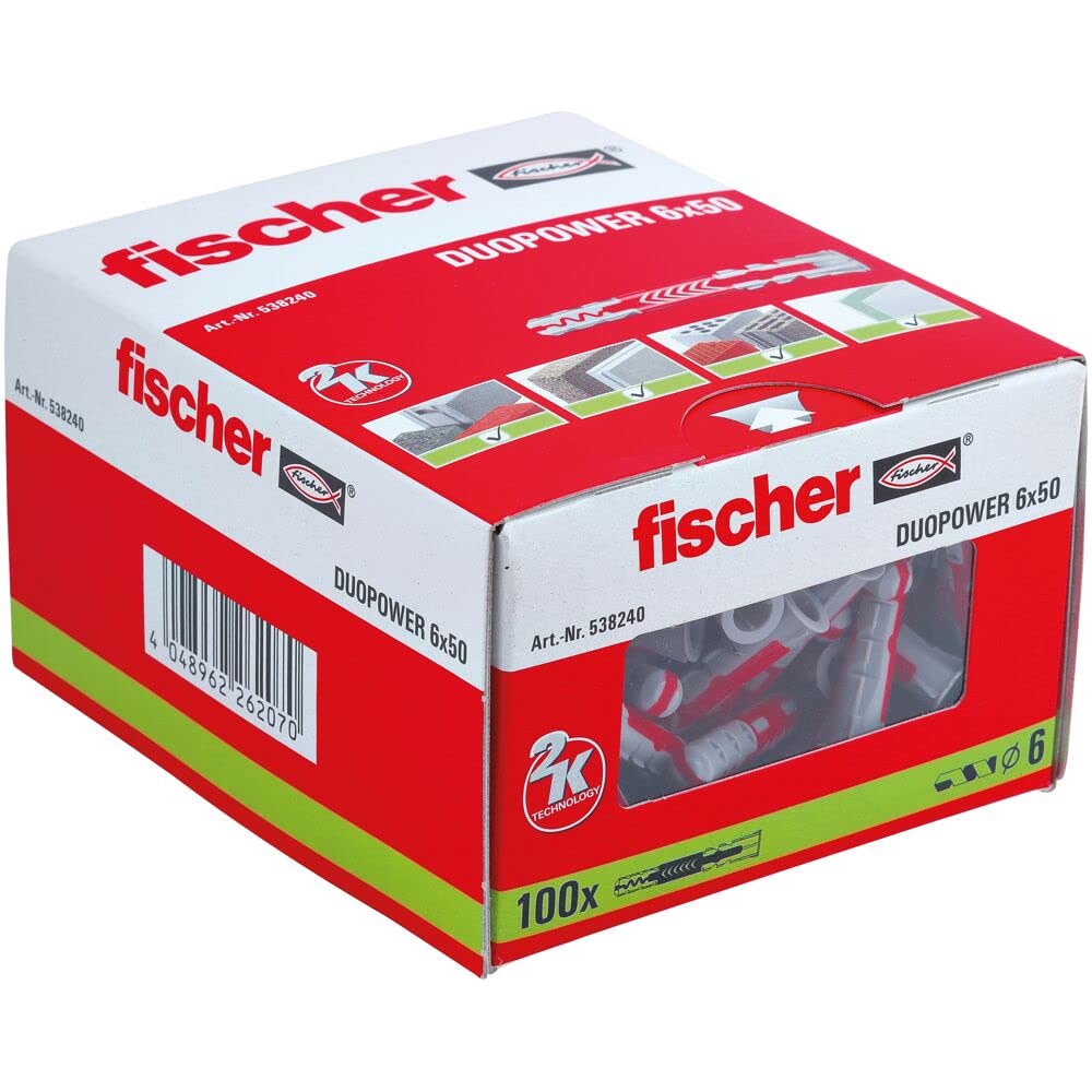 Fischer 538240 - Duopower 6 x 50, Red/Gray