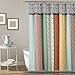 Lush Decor Boho Patch Shower Curtain - Fabric Bohemian Colorful Print Vertical Stripe Design with Tassels, 72