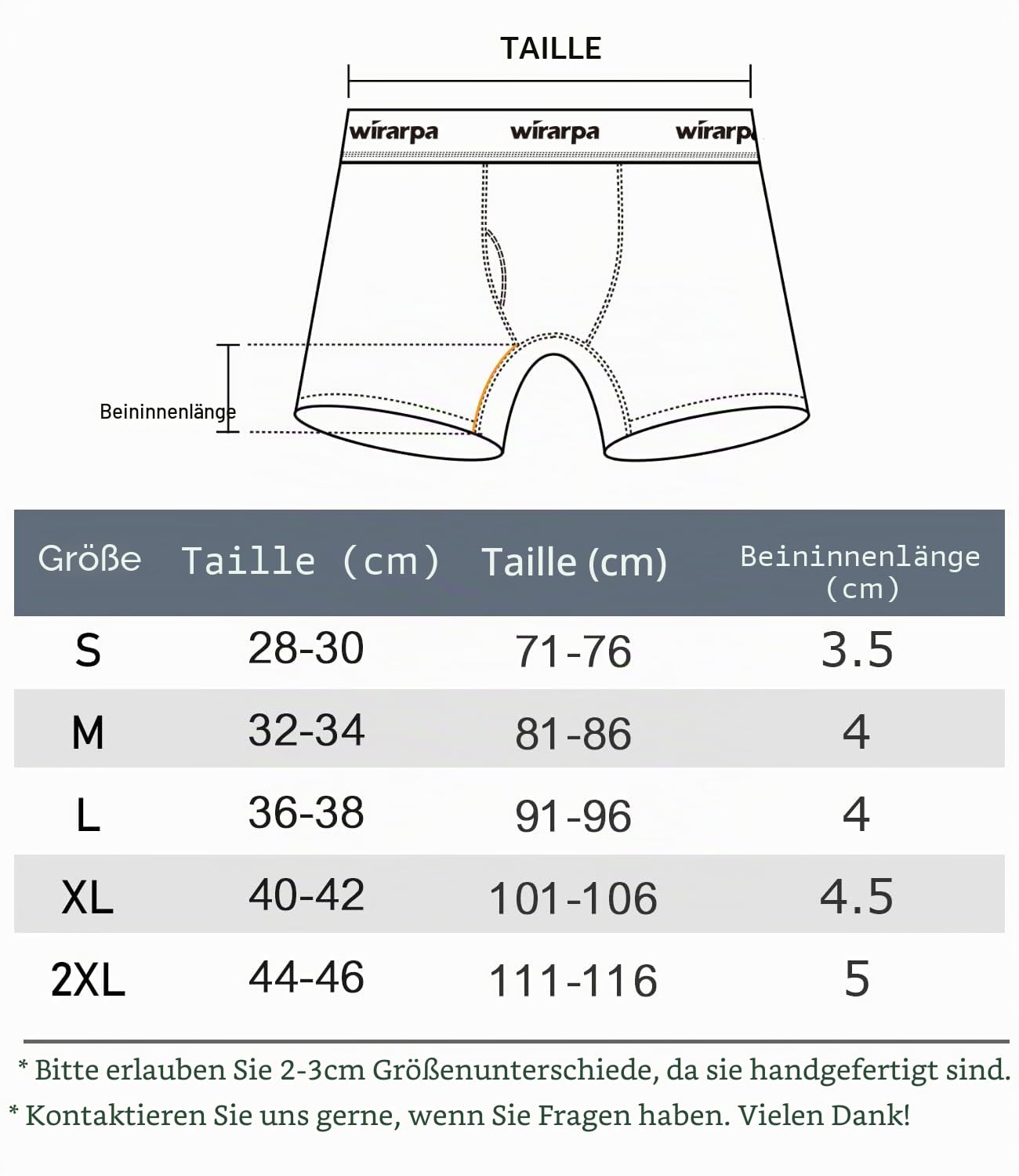 wirarpa Boxershorts Herren Baumwolle Männer Unterhosen Stretch Unterwäsche Men Boxer mit Eingriff ohne Etikett 4er Pack Schwarz Größe L 5