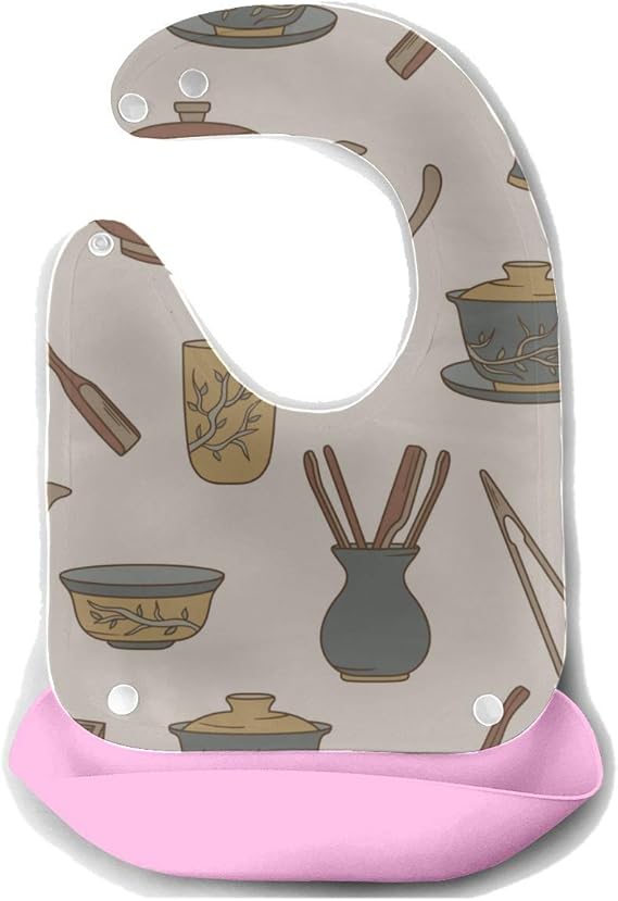 Feeding Bib Adults A Retrotraditional Teapot Detachable Silicone