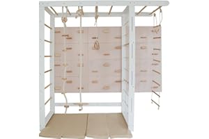 Woodandhearts Swedish Ladder Indoor Kids Gym, Montessori Play Gym Climbing Set, Wooden Indoor Playground for Toddlers with Ac