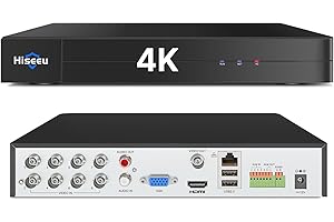 Hiseeu 4K 8 Channel DVR Security Digital Video Recorder Advanced 8MP DVR with Person Vehicle Detection for CCTV Security Camera,AHD/TVI/CVI/CVBS/IPC,Remote Access,No Monthly Fee,No Hard Drive