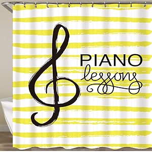 KOSALAER Cortina de Ducha,Logo de lecciones de Piano Icono de Nota