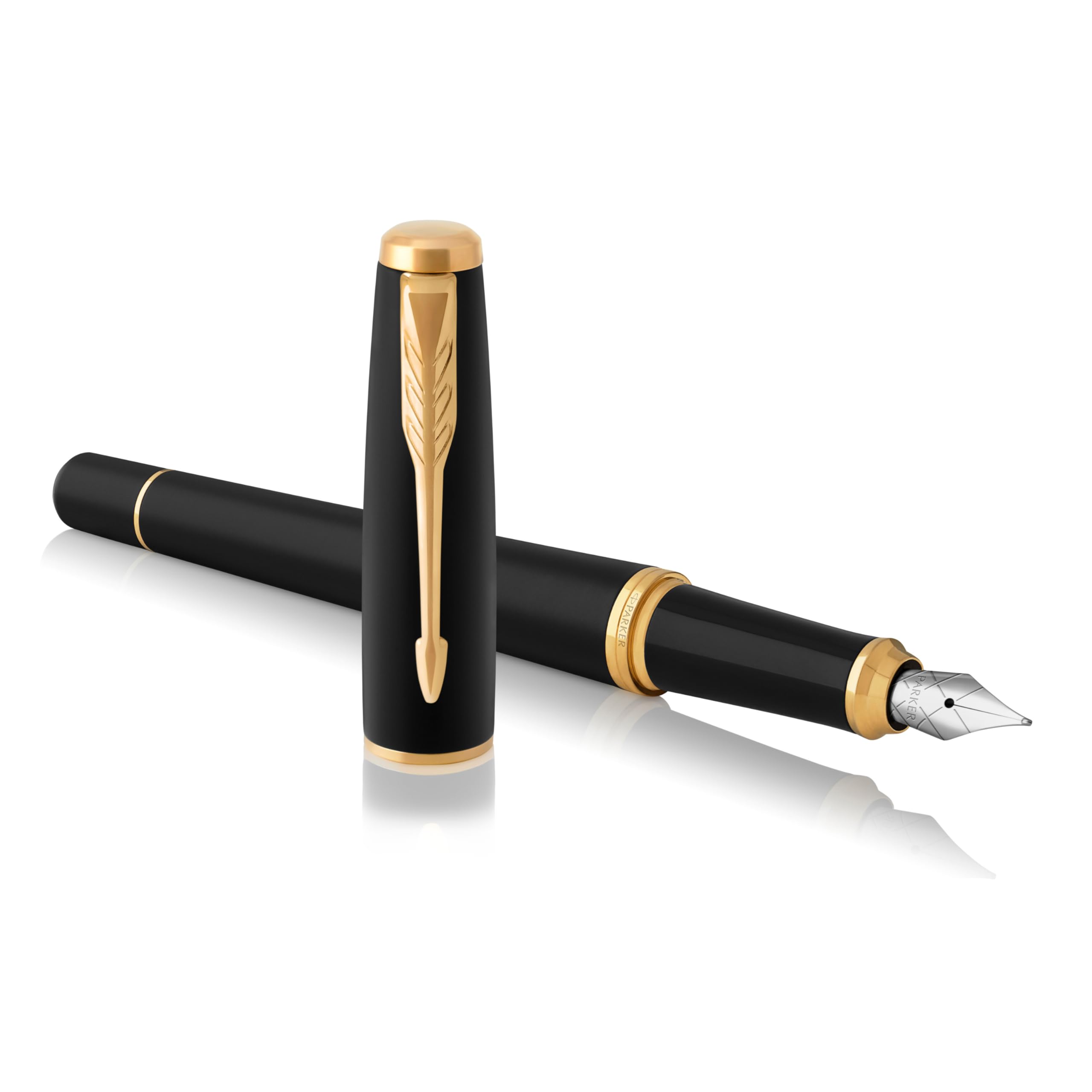 Parker Urban Fountain Pen | Muted Black with Gold Trim | Fine Nib with Blue Ink | Gift Box