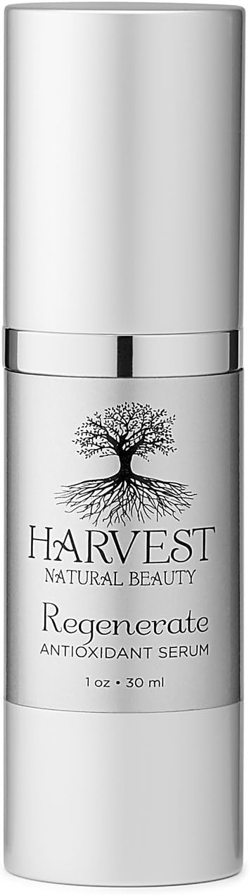 Harvest Natural Beauty - Regenerate Antioxidant Organic Serum- Natural Organic Face Serum - Prevent and Reverse Wrinkles - All Natural, Vegan, Non-Toxic and Cruelty Free