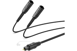 MEIRIYFA Digital Optical Splitter Adapter Cable 1 in 2 Out, Toslink Digital Fiber Optic Audio Splitter 1 Male Input 2 Female 