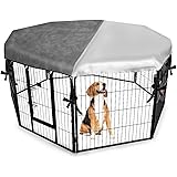 Dog Crate Cover for Outdoor and Indoor- Half Mesh Half Shaded Type Light Blocking Breathable Shade Kennel Cover, Fits 24" Cra