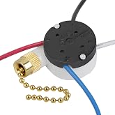 ZE-208s E89885 3 Speed 4 Wire Fan Switch Ceiling Fan Replacement Part With 4 Pre-Installed Wires for Ceiling Fans, Wall Lamps, Cabinet Light (Gold)