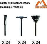 Merryland RMTA072C1 Mini Wire Brush Set 72 Pcs for Dremel Rotary Tool view 2