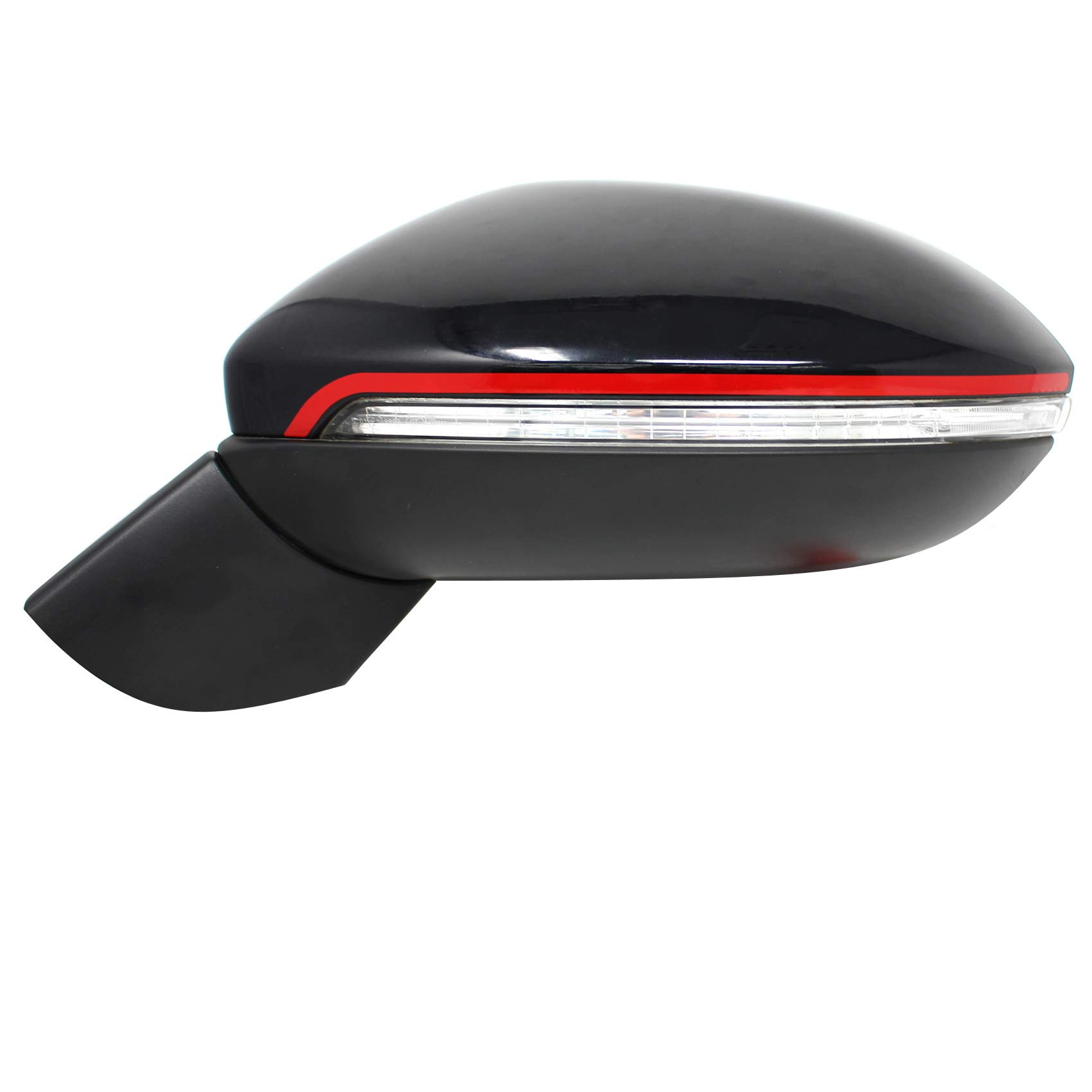 Mirror Strip Mirror Sticker Film Stripes Decorative Exterior Mirror Car Rear View Mirror (Carmine Red, Lines (DS003))