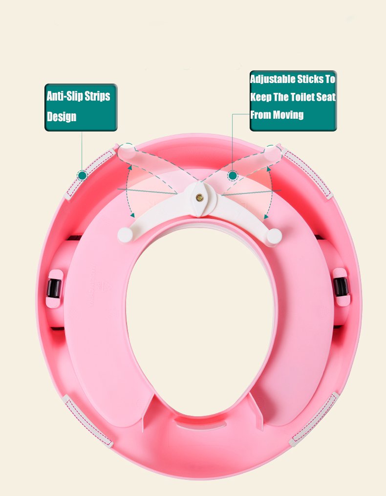 Potty Training Seat For Kids Boys Girls Toddlers Toilet Seat For Baby With Cushion Handle And Backrest Toilet Trainer For Round And Oval Toilets (Pink)