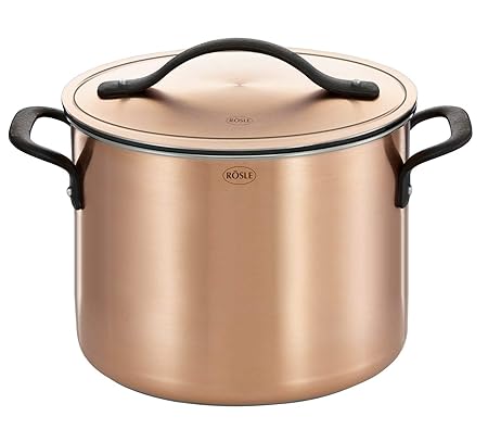 RÖSLE CHALET Gemüsetopf Ø 24 cm, Kupfer; mit Deckel, Innenskalierung, induktionsgeeignet