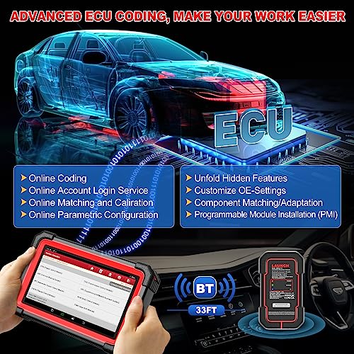 LAUNCH X431 CRP919E BT Multi-brand Car Diagnostic Case, ECU Coding, 45+ Service, Two-Way Control Wireless Bluetooth Diagnostic with DBScar VII, FCA AutoAuth, CANFD&DOIP, VAG Guided, IMMO