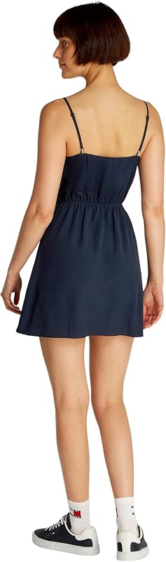 Damen Kleid Essential Strap Mini, Blau (Dark Night Navy), S